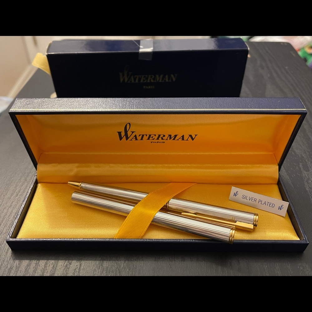 Vintage VTG Waterman Silver Plated Ballpoint Pen